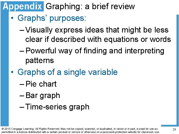 Graphing: a brief review • Graphs’ purposes: – Visually express ideas that might be