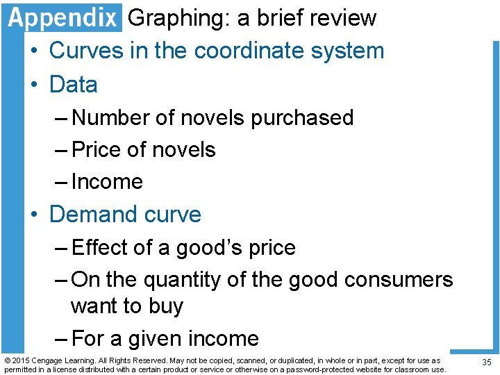 Graphing: a brief review • Curves in the coordinate system • Data – Number