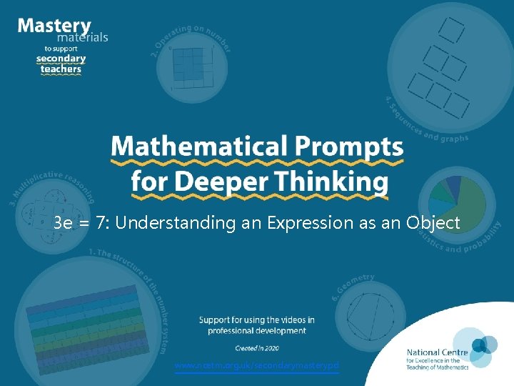 3 e = 7: Understanding an Expression as an Object www. ncetm. org. uk/secondarymasterypd 3 e = 7: Understanding an Expression as an Object www. ncetm. org. uk/secondarymasterypd