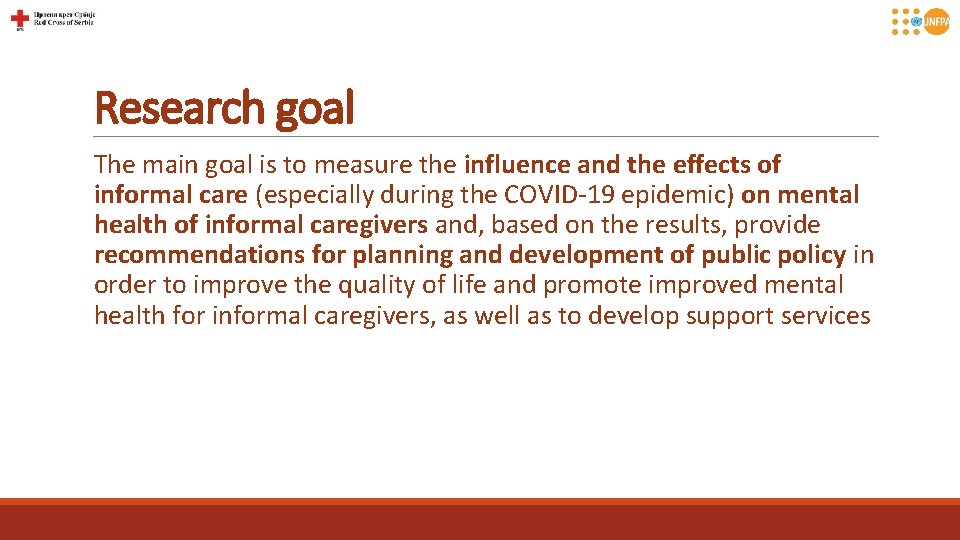 Research goal The main goal is to measure the influence and the effects of