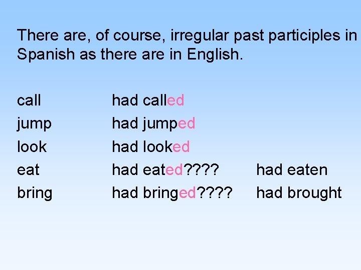 There are, of course, irregular past participles in Spanish as there are in English.