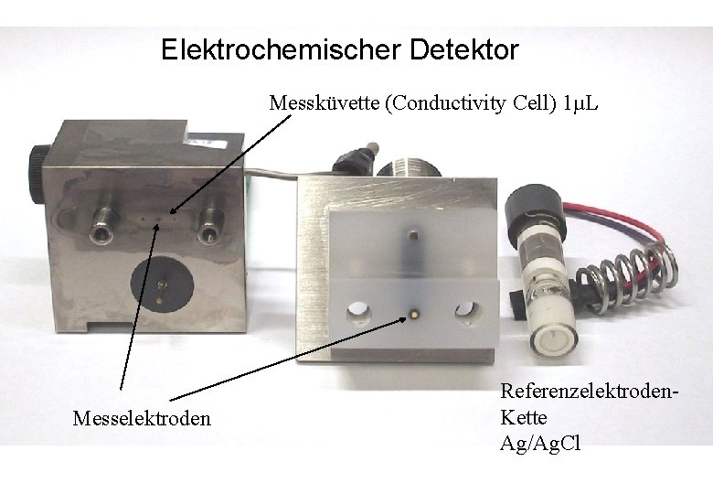 Elektrochemischer Detektor Messküvette (Conductivity Cell) 1µL Messelektroden Referenzelektroden. Kette Ag/Ag. Cl 