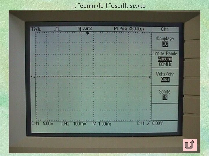 L ’écran de l ’oscilloscope 