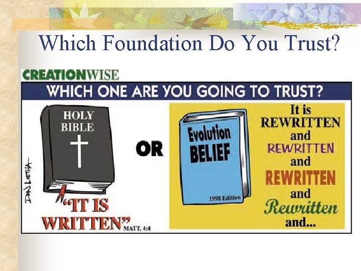Which Foundation Do You Trust? Which Foundation Do You Trust?