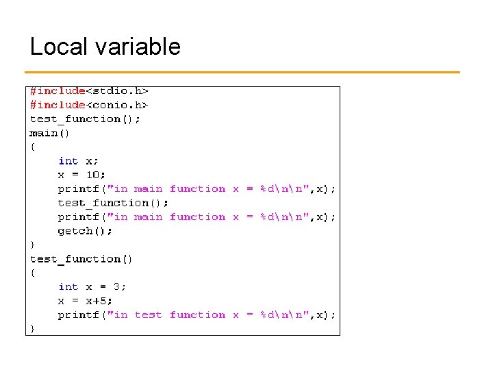 Local variable 