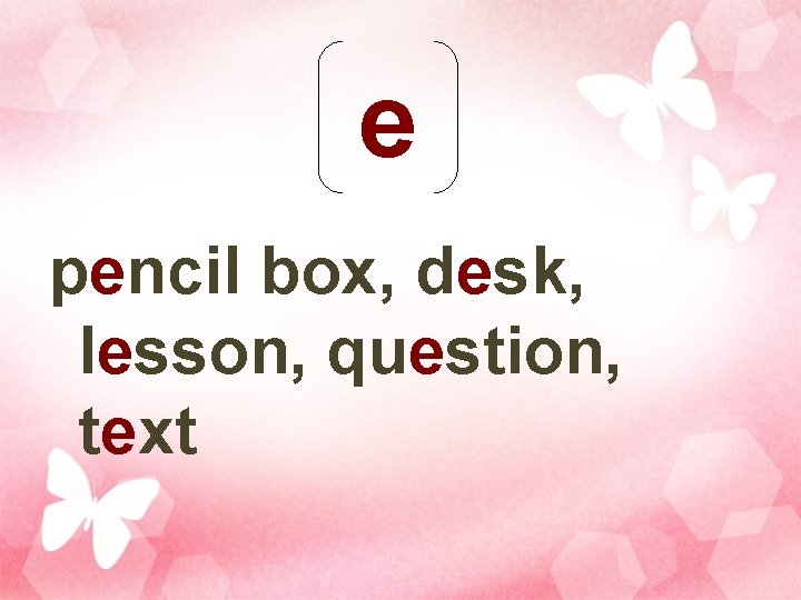 e pencil box, desk, lesson, question, text 