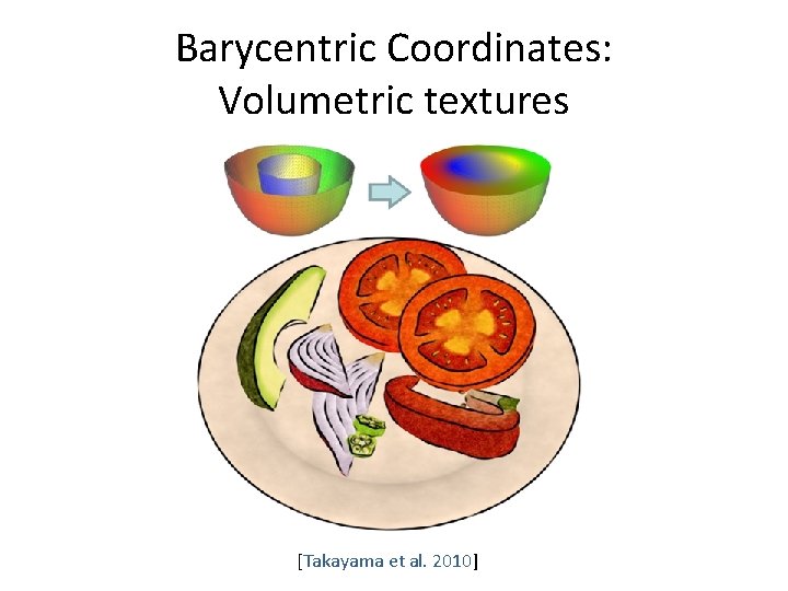 Barycentric Coordinates: Volumetric textures [Takayama et al. 2010] 