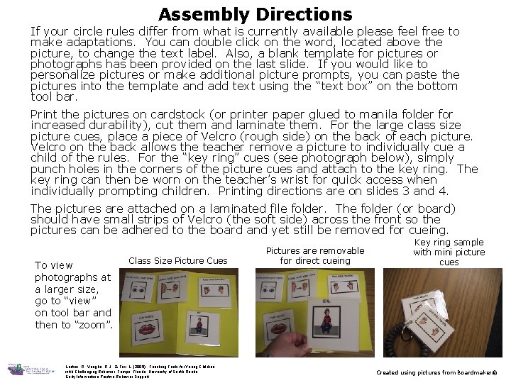 Assembly Directions If your circle rules differ from what is currently available please feel