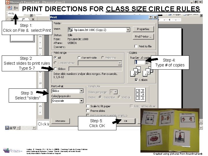 PRINT DIRECTIONS FOR CLASS SIZE CIRLCE RULES Step 1: Click on File & select