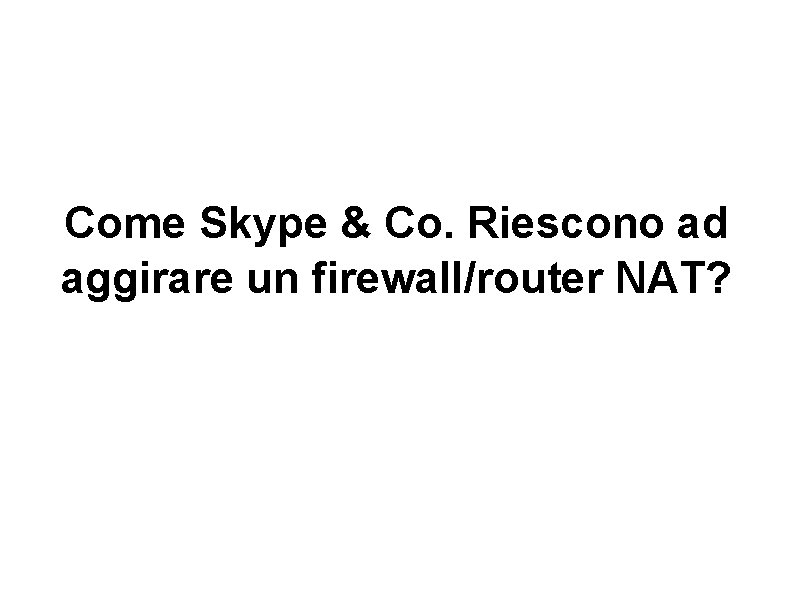 Come Skype & Co. Riescono ad aggirare un firewall/router NAT? 