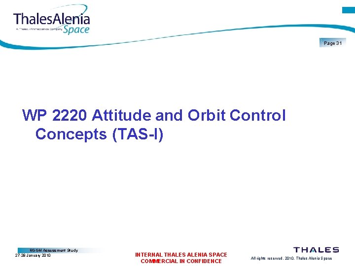 Page 31 WP 2220 Attitude and Orbit Control Concepts (TAS-I) NGGM Assessment Study 27