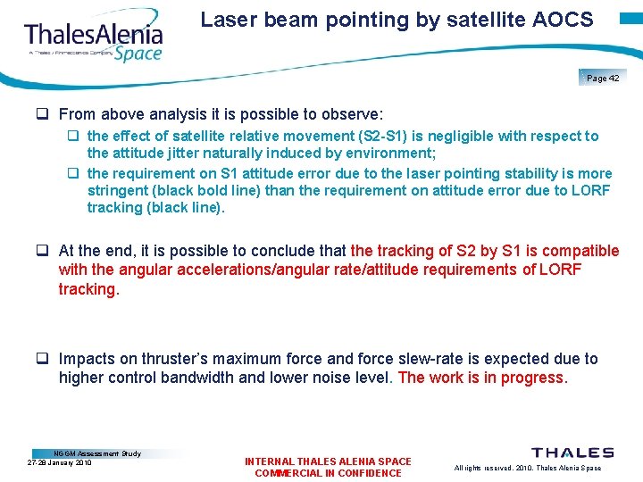 Laser beam pointing by satellite AOCS Page 42 q From above analysis it is