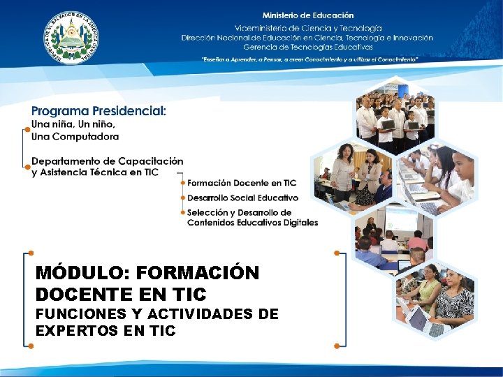 MÓDULO: FORMACIÓN DOCENTE EN TIC FUNCIONES Y ACTIVIDADES DE EXPERTOS EN TIC 