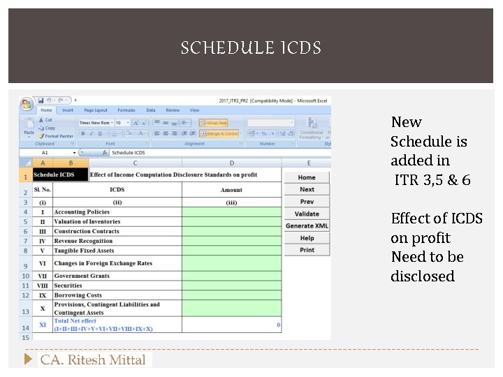 SCHEDULE ICDS New Schedule is added in ITR 3, 5 & 6 Effect of