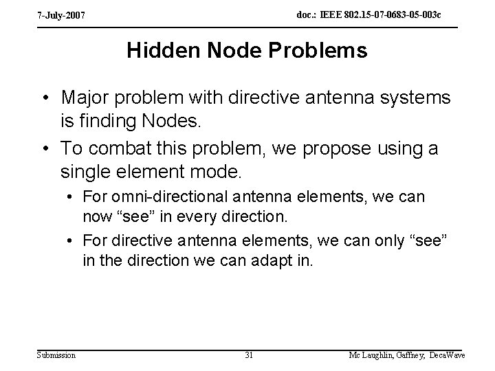 doc. : IEEE 802. 15 -07 -0683 -05 -003 c 7 -July-2007 Hidden Node