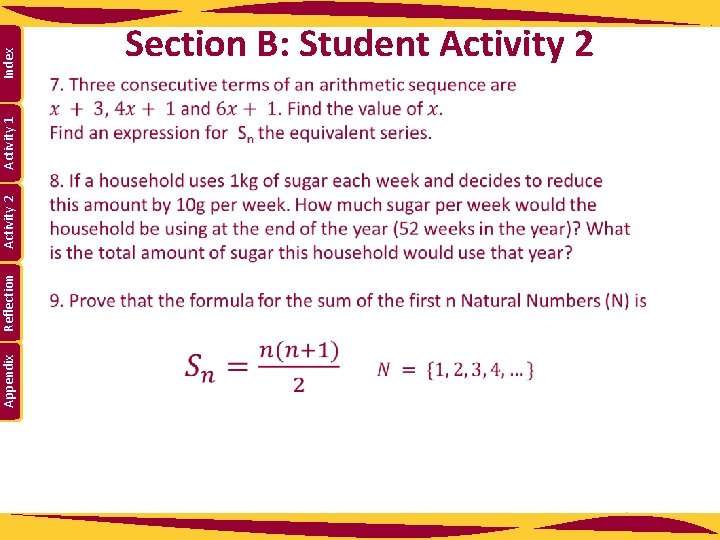 Appendix Reflection Activity 2 Activity 1 Index Section B: Student Activity 2 