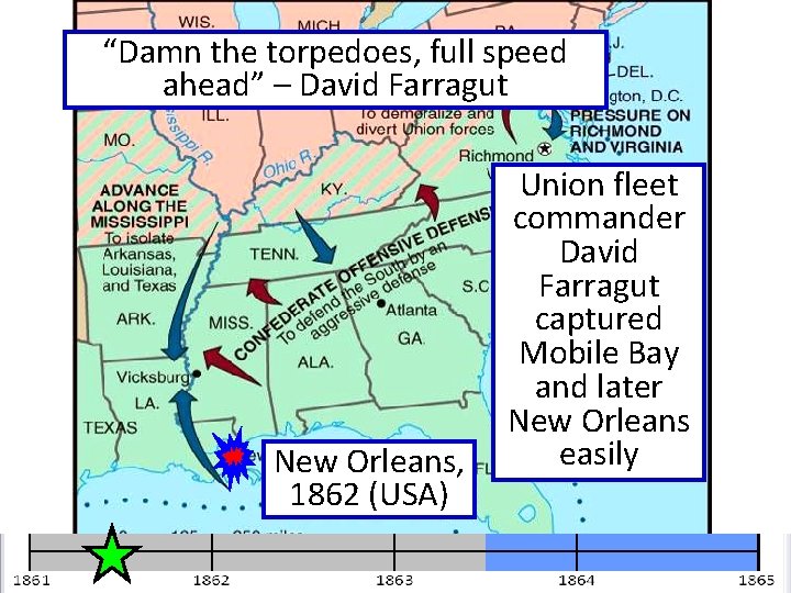 “Damn the torpedoes, full speed ahead” – David Farragut New Orleans, 1862 (USA) Union “Damn the torpedoes, full speed ahead” – David Farragut New Orleans, 1862 (USA) Union