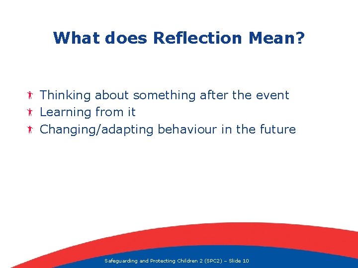 What does Reflection Mean? Thinking about something after the event Learning from it Changing/adapting