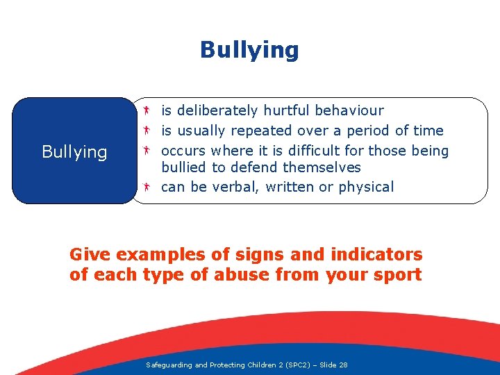 Bullying is deliberately hurtful behaviour is usually repeated over a period of time occurs