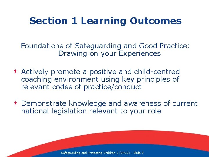 Section 1 Learning Outcomes Foundations of Safeguarding and Good Practice: Drawing on your Experiences