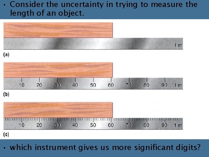 • Consider the uncertainty in trying to measure the length of an object. • Consider the uncertainty in trying to measure the length of an object.
