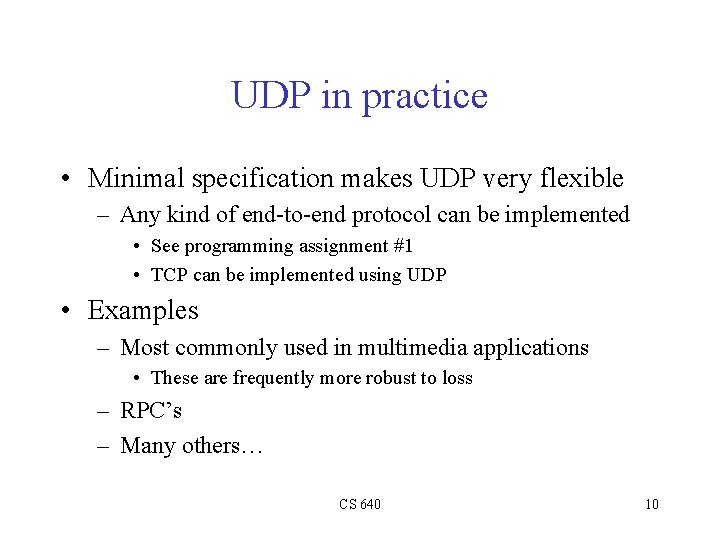 Transport Layer Basics Outline Intro to transport UDP