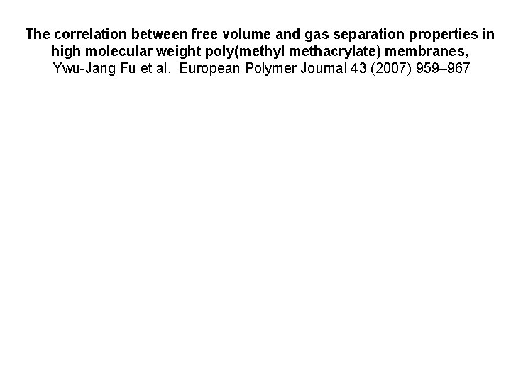 The correlation between free volume and gas separation properties in high molecular weight poly(methyl