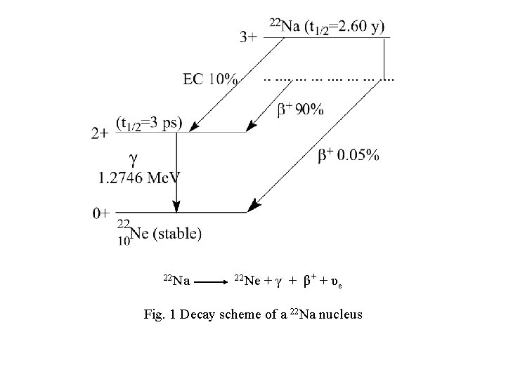 22 Na 22 Ne + γ + β + + υe Fig. 1 Decay