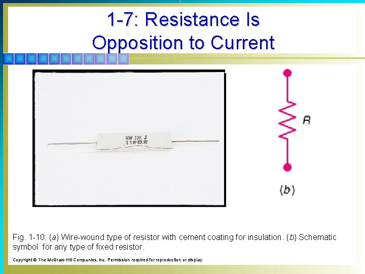 1 -7: Resistance Is Opposition to Current Fig. 1 -10: (a) Wire-wound type of