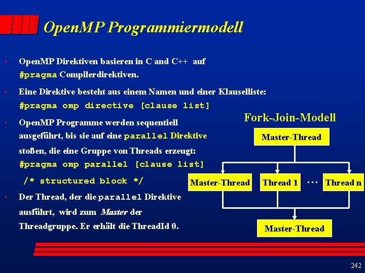 6 Der Open MP Standard Direktivenbasiertes API zur