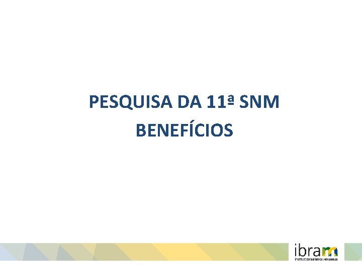 PESQUISA DA 11ª SNM BENEFÍCIOS 