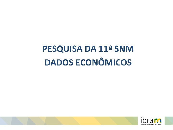 PESQUISA DA 11ª SNM DADOS ECONÔMICOS 