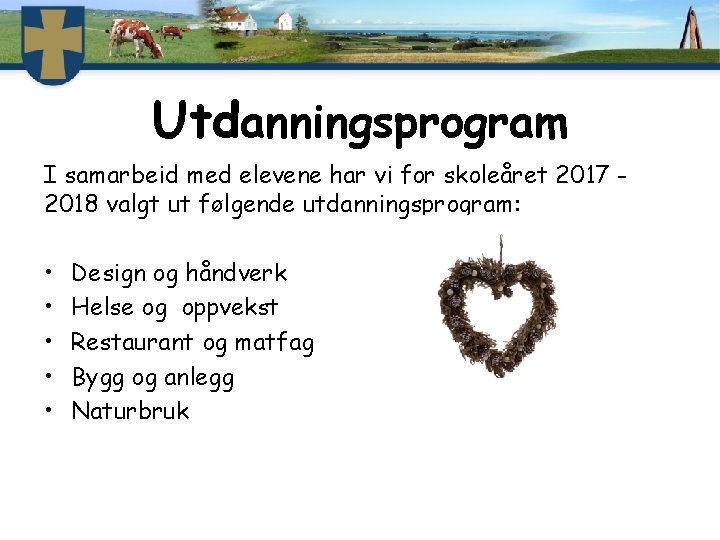 Utdanningsprogram I samarbeid med elevene har vi for skoleåret 2017 2018 valgt ut følgende