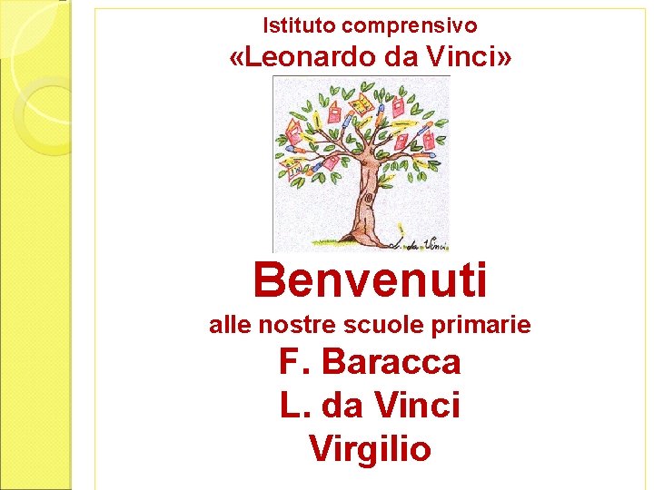 Istituto comprensivo «Leonardo da Vinci» Benvenuti alle nostre scuole primarie F. Baracca L. da