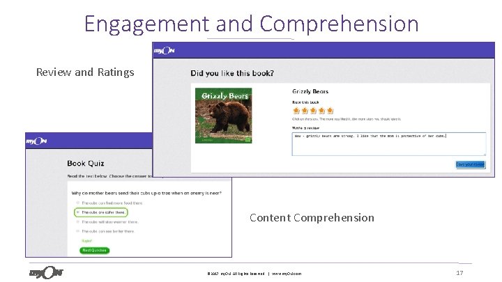 Engagement and Comprehension Review and Ratings 17 Content Comprehension © 2017 my. ON. All