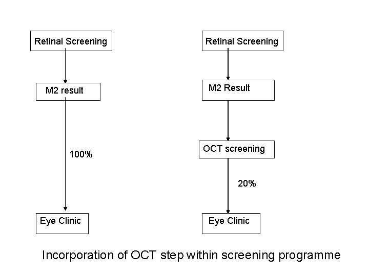 Retinal Screening M 2 result 100% Retinal Screening M 2 Result OCT screening 20%