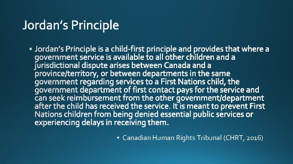  • Canadian Human Rights Tribunal (CHRT, 2016) 