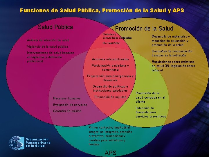 Funciones de Salud Pública, Promoción de la Salud y APS Salud Pública Análisis de