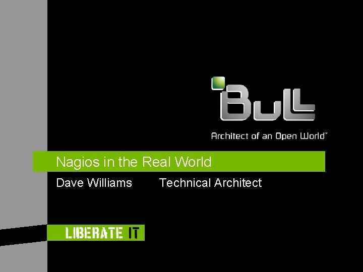 Nagios in the Real World Dave Williams Technical Architect 