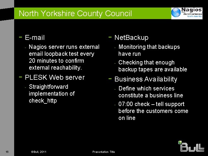 North Yorkshire County Council - E-mail - Nagios server runs external email loopback test