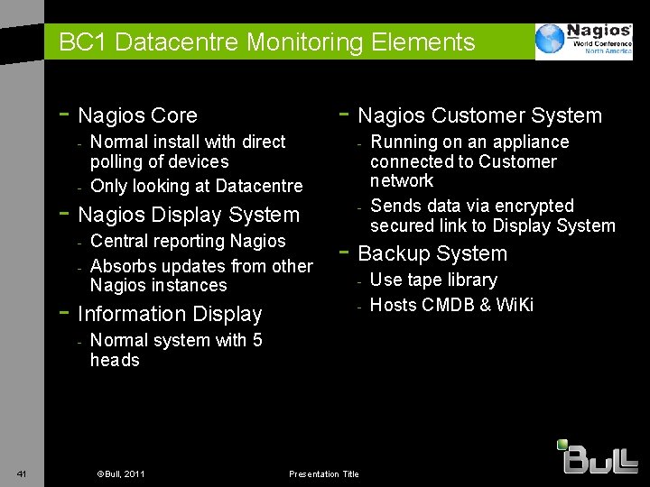 BC 1 Datacentre Monitoring Elements - Nagios Core - Nagios Customer System Normal install
