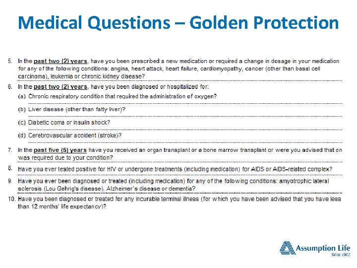 Medical Questions – Golden Protection Medical Questions – Golden Protection