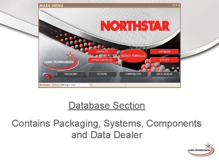 Database Section Contains Packaging, Systems, Components and Data Dealer 