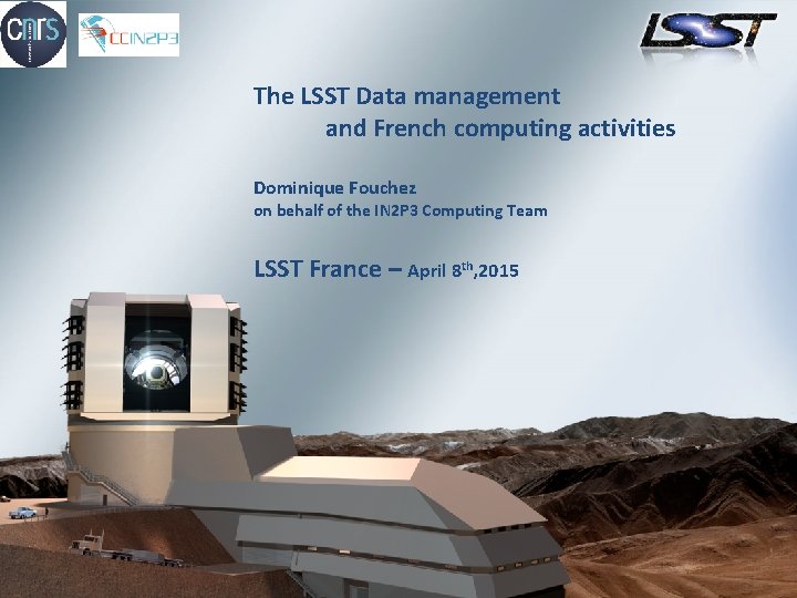 The LSST Data management and French computing activities