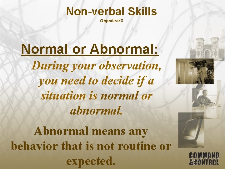 Non-verbal Skills Objective 3 Normal or Abnormal: During your observation, you need to decide