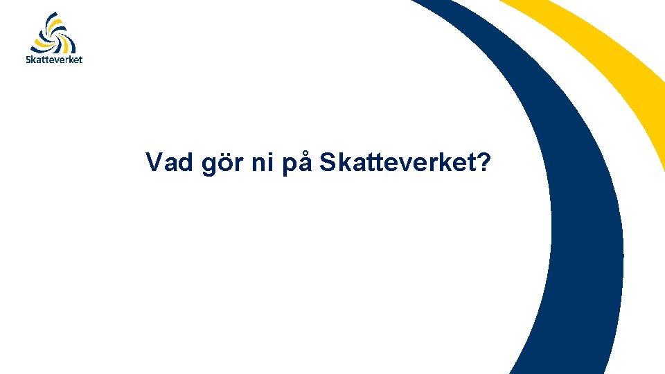 Vad gör ni på Skatteverket? 