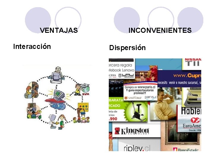 VENTAJAS Interacción INCONVENIENTES Dispersión 