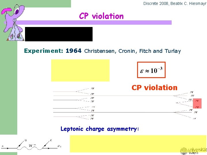 Discrete 2008, Beatrix C. Hiesmayr CP violation Experiment: 1964 Christensen, Cronin, Fitch and Turlay