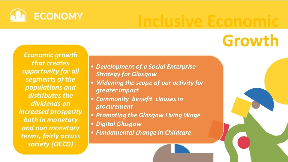 Economic growth that creates opportunity for all segments of the populations and distributes the