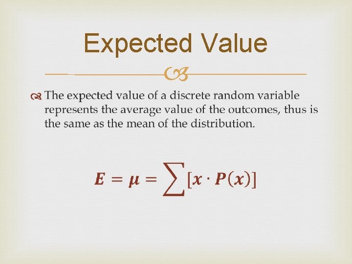Expected Value 